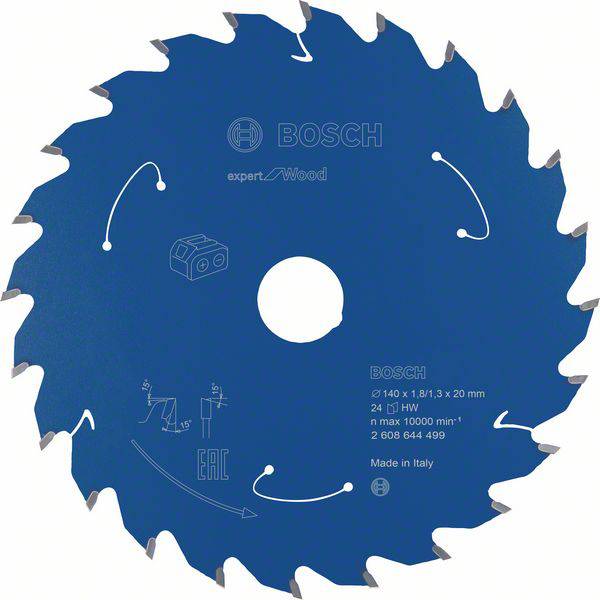 Tarcza tnąca Bosch Accessories Kreissägeblatt Ø 140x20x1,8mm 24 WZ HM Expert for Wood 140 x 20 mm 1 szt. - obrazek 1
