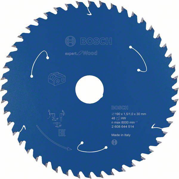 Tarcza tnąca Bosch Accessories Kreissägeblatt Ø 190x30x1,5mm 48 WZ HM Expert for Wood 190 x 30 mm 1 szt. - obrazek 1