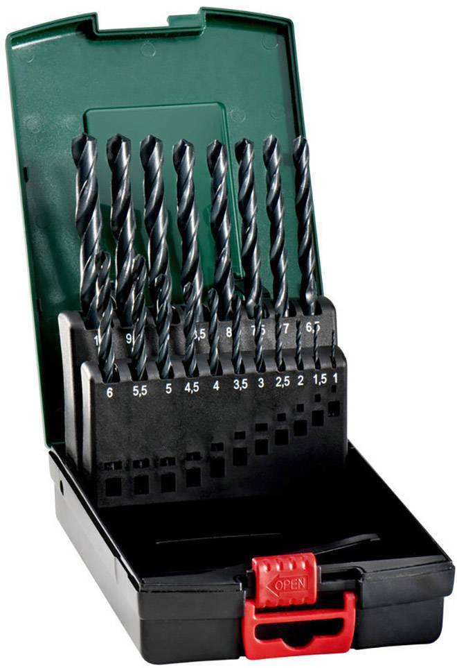 Metabo 627666000 Zestaw wierteł krętych do metalu 19 szt. 1 mm, 1.5 mm, 2 mm, 2.5 mm, 3 mm, 3.5 mm, 4 mm, 4.5 mm, 5 mm, - obrazek 1