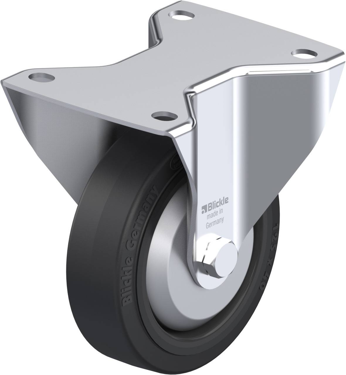 Blickle 337402 BK-POEV 125KA-3-FA Rolka nieprowadząca Średnica koła: 125 mm Maksymalne obciążenie: 250 kg 1 szt. - obrazek 1