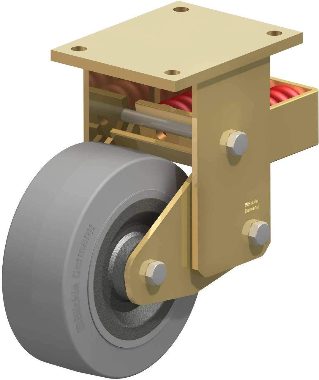 Blickle 682781 BSFN-SE 202K-SG Sprężynowe kółko stałe Średnica koła: 200 mm Maksymalne obciążenie: 850 kg 1 szt. - obrazek 1