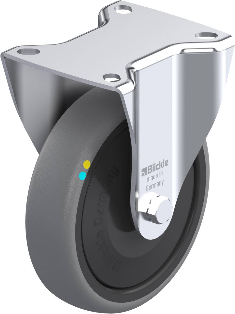 Blickle 849877 B-TPA 127KFD-ELS Rolka nieprowadząca Średnica koła: 125 mm Maksymalne obciążenie: 80 kg 1 szt. - obrazek 1