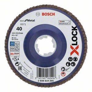 Bosch Accessories 2608619205 Tarcza lamelkowa Średnica 115 mm Wielkość ziarna=40 1 szt. Bosch Accessories 2608619205 Tarcza lamelkowa Średnica 115 mm Wielkość ziarna=40 1 szt.