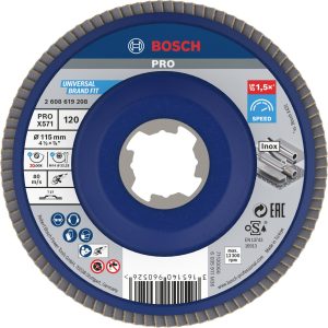 Bosch Accessories 2608619208 Tarcza lamelkowa Średnica 115 mm Wielkość ziarna=120 1 szt. Bosch Accessories 2608619208 Tarcza lamelkowa Średnica 115 mm Wielkość ziarna=120 1 szt.
