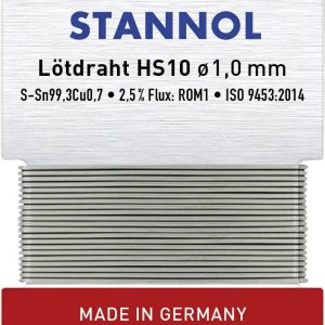 Cyna lutownicza bezołowiowa Stannol HS10 bezołowiowa Sn99,3Cu0,7 ROM1 6 g 1 mm Cyna lutownicza bezołowiowa Stannol HS10 bezołowiowa Sn99,3Cu0,7 ROM1 6 g 1 mm