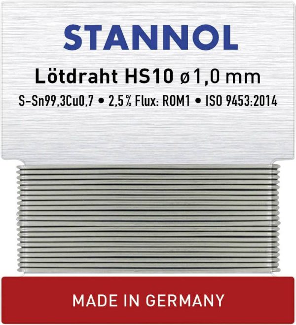 Cyna lutownicza bezołowiowa Stannol HS10 bezołowiowa Sn99,3Cu0,7 ROM1 6 g 1 mm