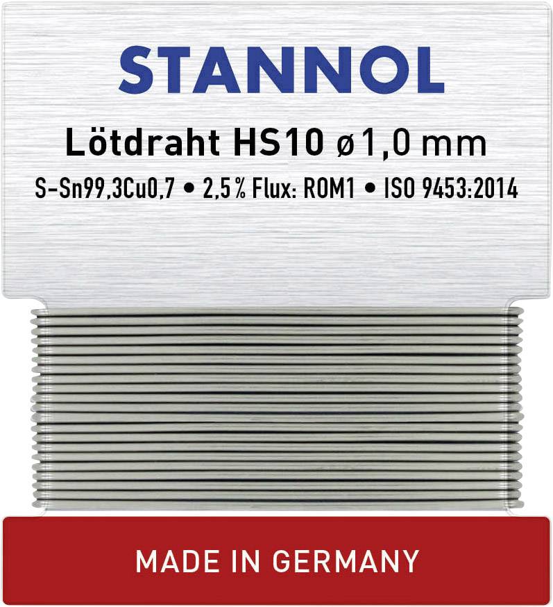 Cyna lutownicza bezołowiowa Stannol HS10 bezołowiowa Sn99,3Cu0,7 ROM1 6 g 1 mm - obrazek 1