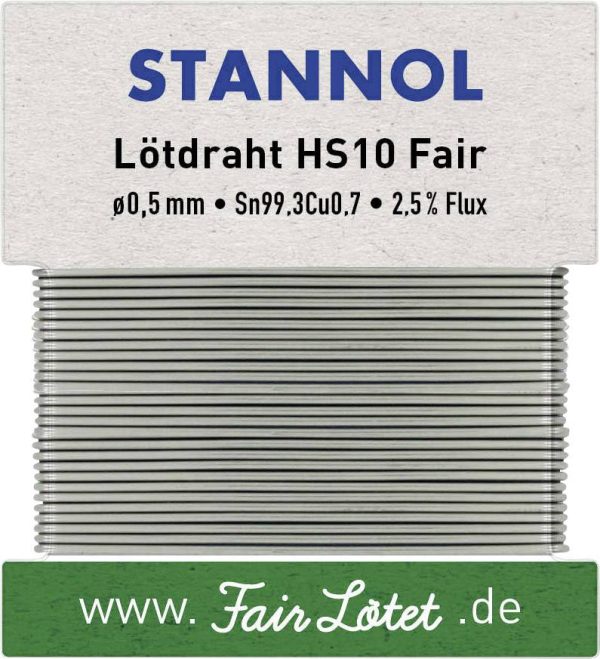 Cyna lutownicza bezołowiowa Stannol HS10Fair bezołowiowa Sn99,3Cu0,7 ROM1 10 g 0.5 mm