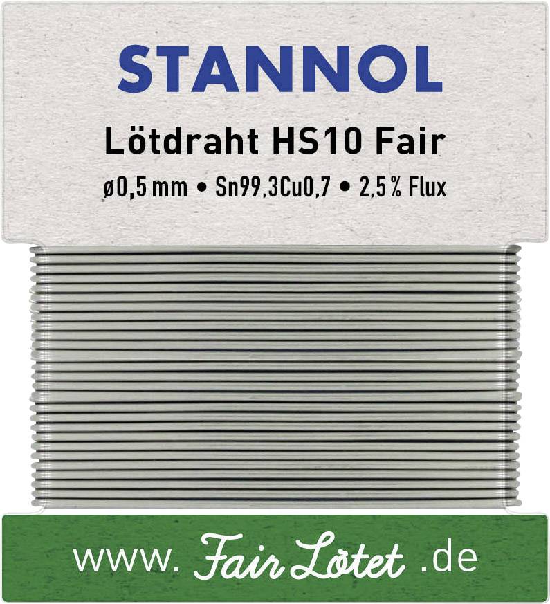 Cyna lutownicza bezołowiowa Stannol HS10Fair bezołowiowa Sn99,3Cu0,7 ROM1 10 g 0.5 mm - obrazek 1