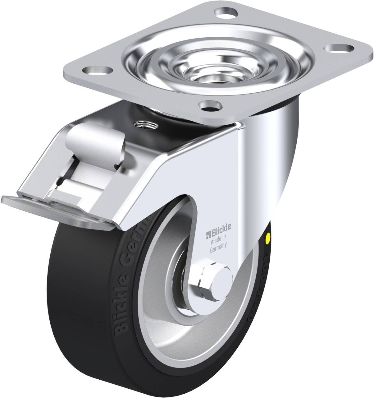 Blickle 610113 L-ALEV 100K-FI-EL Kółko skrętne z hamulcem Średnica koła: 100 mm Maksymalne obciążenie: 200 kg 1 szt. - obrazek 1