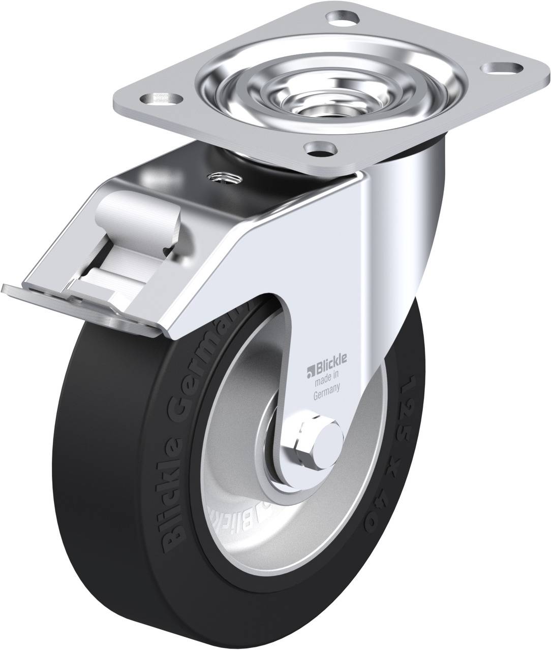 Blickle 286435 L-ALEV 125K-FI Kółko skrętne z hamulcem Średnica koła: 125 mm Maksymalne obciążenie: 250 kg 1 szt. - obrazek 1