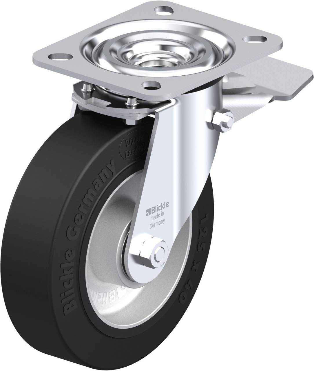 Blickle 299867 L-ALEV 125K-ST Kółko skrętne z hamulcem Średnica koła: 125 mm Maksymalne obciążenie: 250 kg 1 szt. - obrazek 1
