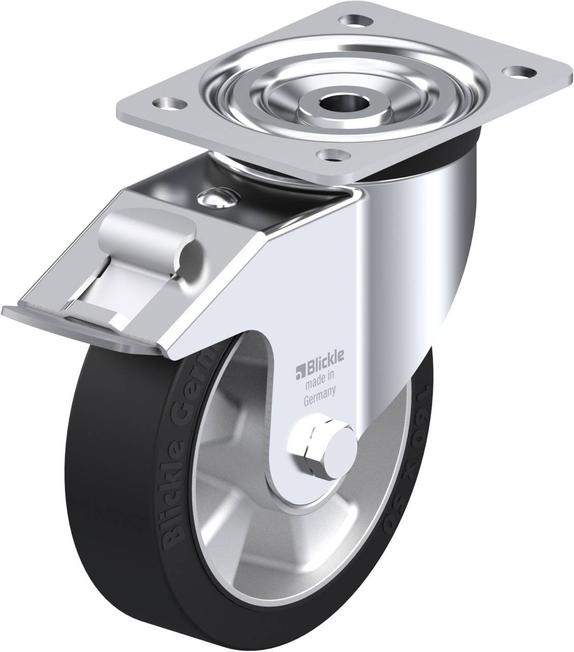 Blickle 292987 L-ALEV 160K-FI Kółko skrętne z hamulcem Średnica koła: 160 mm Maksymalne obciążenie: 400 kg 1 szt. - obrazek 1