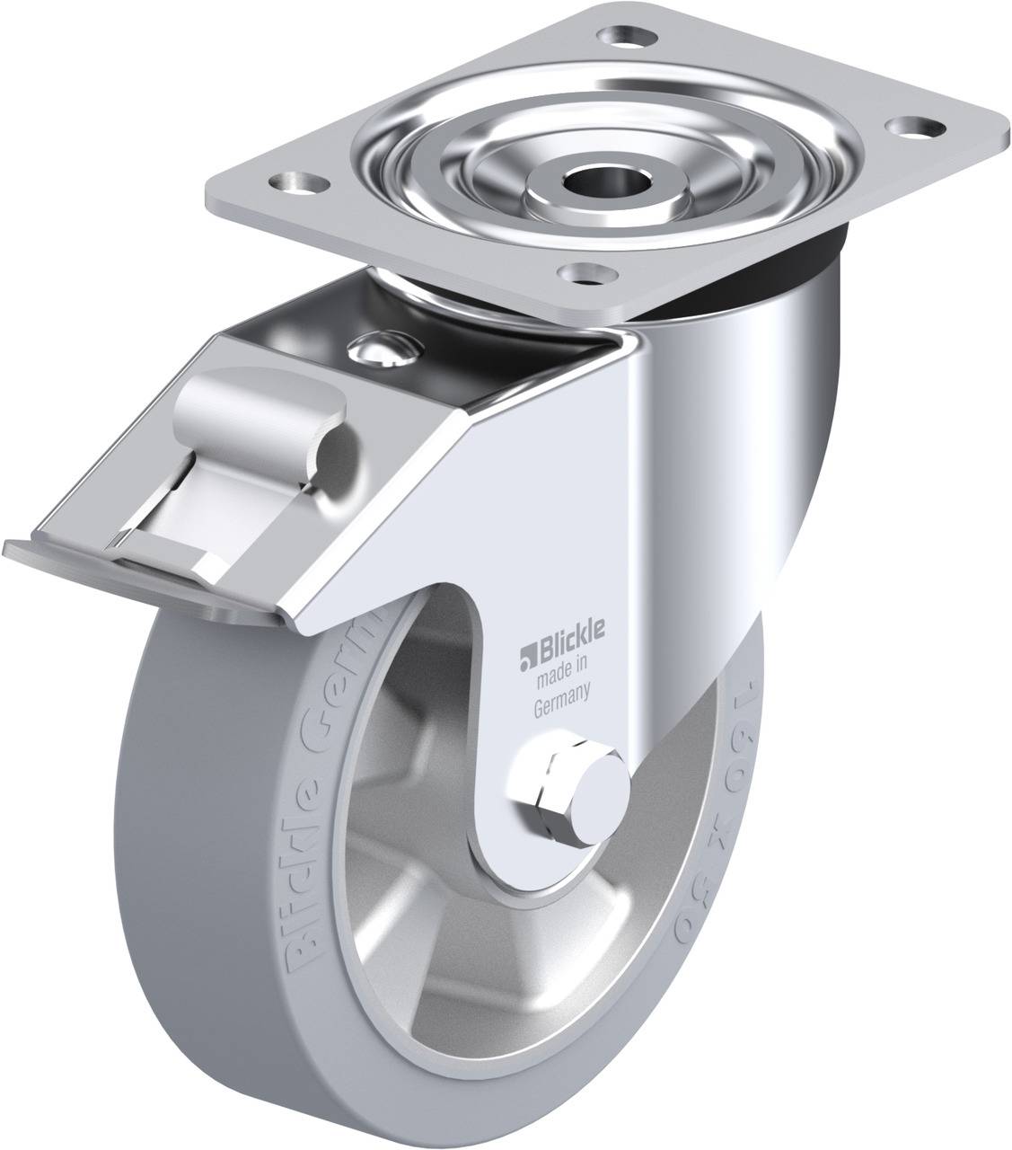 Blickle 318246 L-ALEV 160K-FI-SG Kółko skrętne z hamulcem Średnica koła: 160 mm Maksymalne obciążenie: 400 kg 1 szt. - obrazek 1
