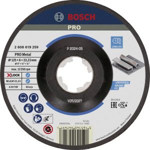 Bosch Accessories 2608619259 X-LOCK Schruppscheibe 125x6mm Expert for Metal gekröpft VE10 Tarcza tnąca wygięta Średnica