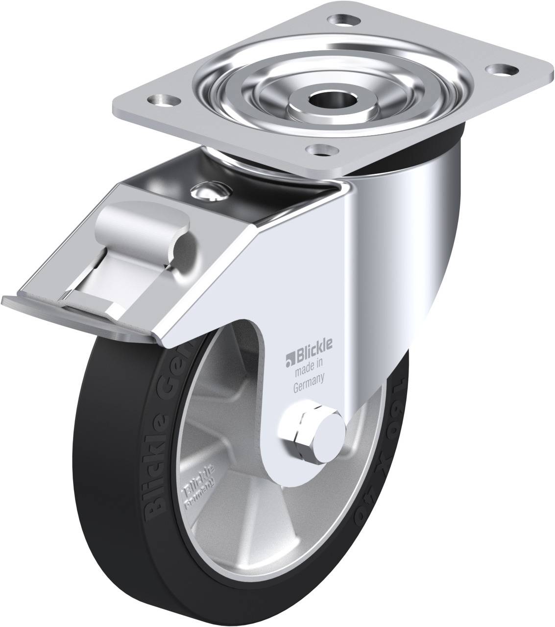 Blickle 578534 L-ALEV 161K-FI Kółko skrętne z hamulcem Średnica koła: 160 mm Maksymalne obciążenie: 300 kg 1 szt. - obrazek 1
