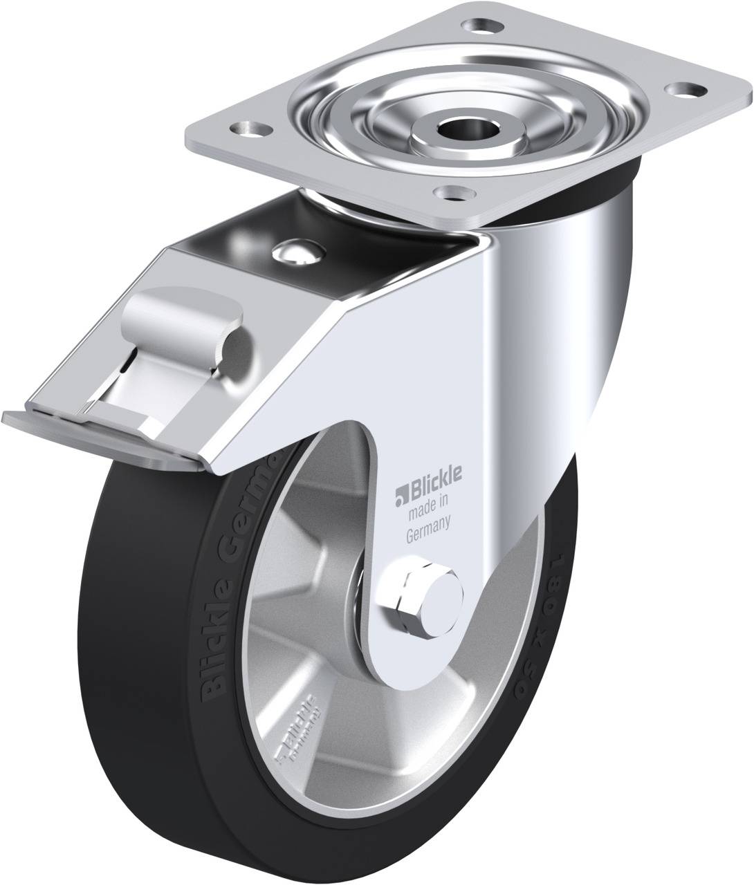Blickle 334029 L-ALEV 180K-FI Kółko skrętne z hamulcem Średnica koła: 180 mm Maksymalne obciążenie: 400 kg 1 szt. - obrazek 1