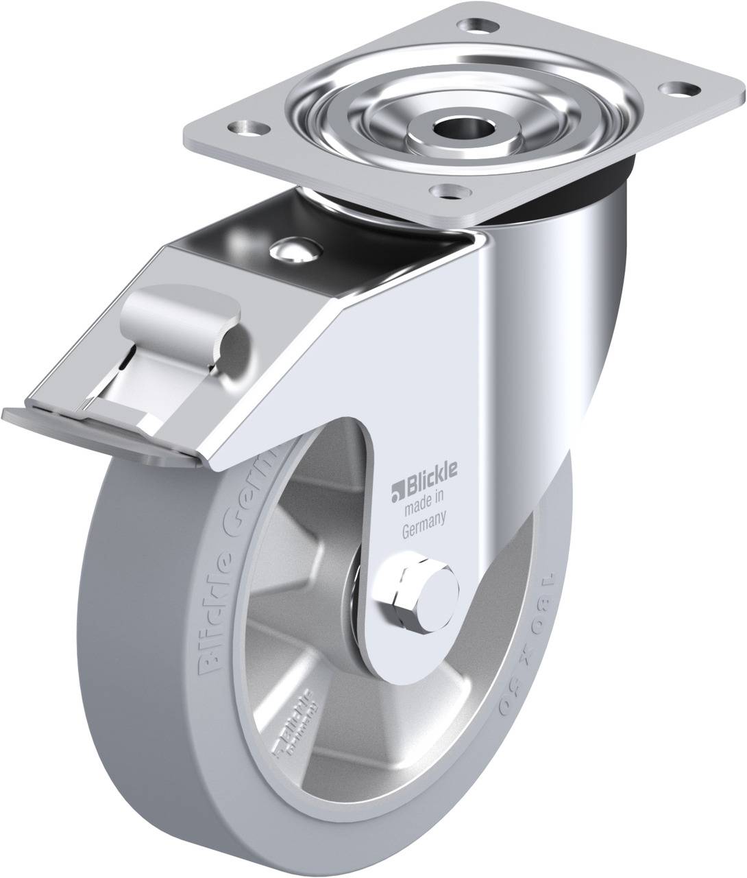 Blickle 622563 L-ALEV 180K-FI-SG Kółko skrętne z hamulcem Średnica koła: 180 mm Maksymalne obciążenie: 400 kg 1 szt. - obrazek 1