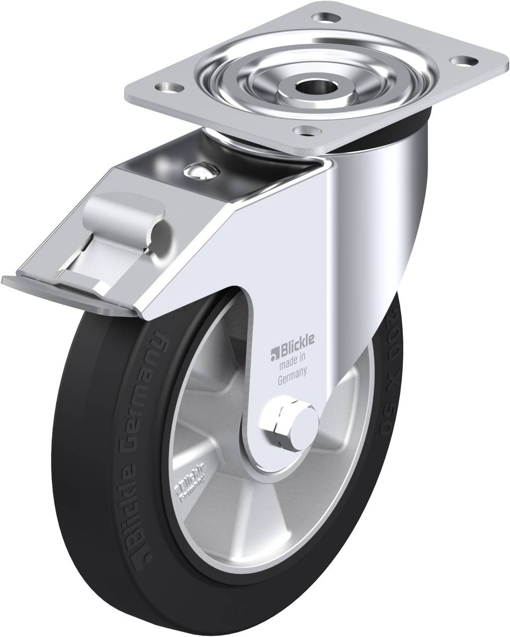 Blickle 270660 L-ALEV 200K-FI Kółko skrętne z hamulcem Średnica koła: 200 mm Maksymalne obciążenie: 400 kg 1 szt. - obrazek 1