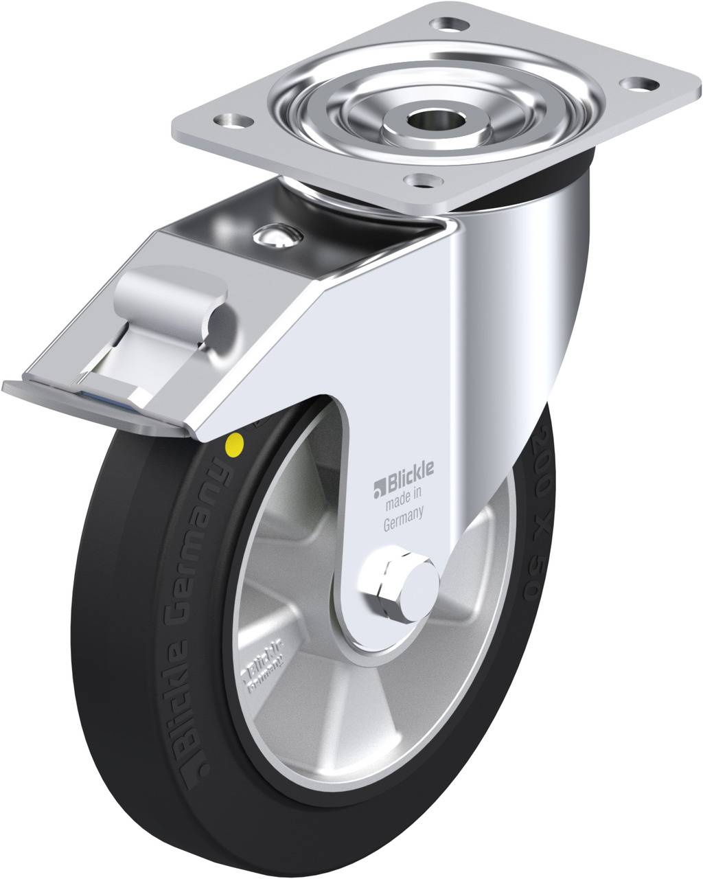 Blickle 743353 L-ALEV 200K-FI-EL Kółko skrętne z hamulcem Średnica koła: 200 mm Maksymalne obciążenie: 400 kg 1 szt. - obrazek 1