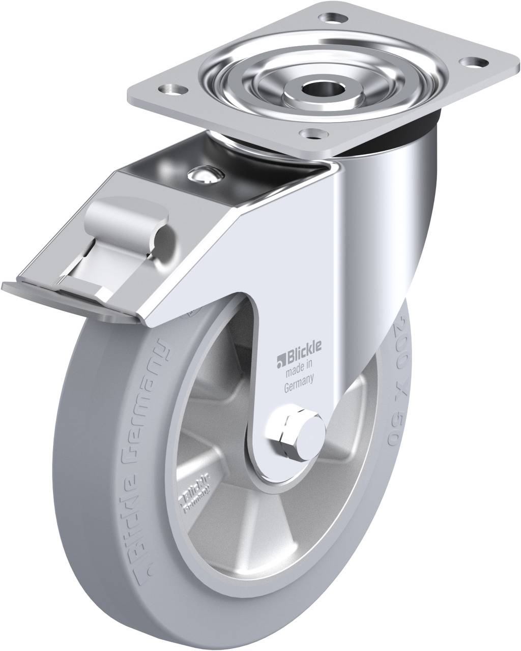 Blickle 613133 L-ALEV 200K-FI-SG Kółko skrętne z hamulcem Średnica koła: 200 mm Maksymalne obciążenie: 400 kg 1 szt. - obrazek 1