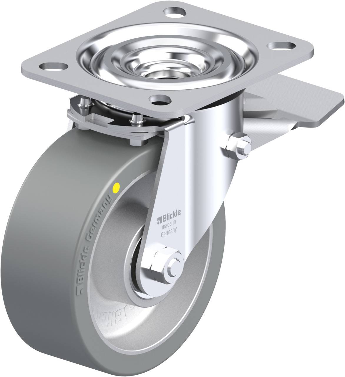 Blickle 736840 L-ALTH 100K-ST-AS Kółko skrętne z hamulcem Średnica koła: 100 mm Maksymalne obciążenie: 250 kg 1 szt. - obrazek 1