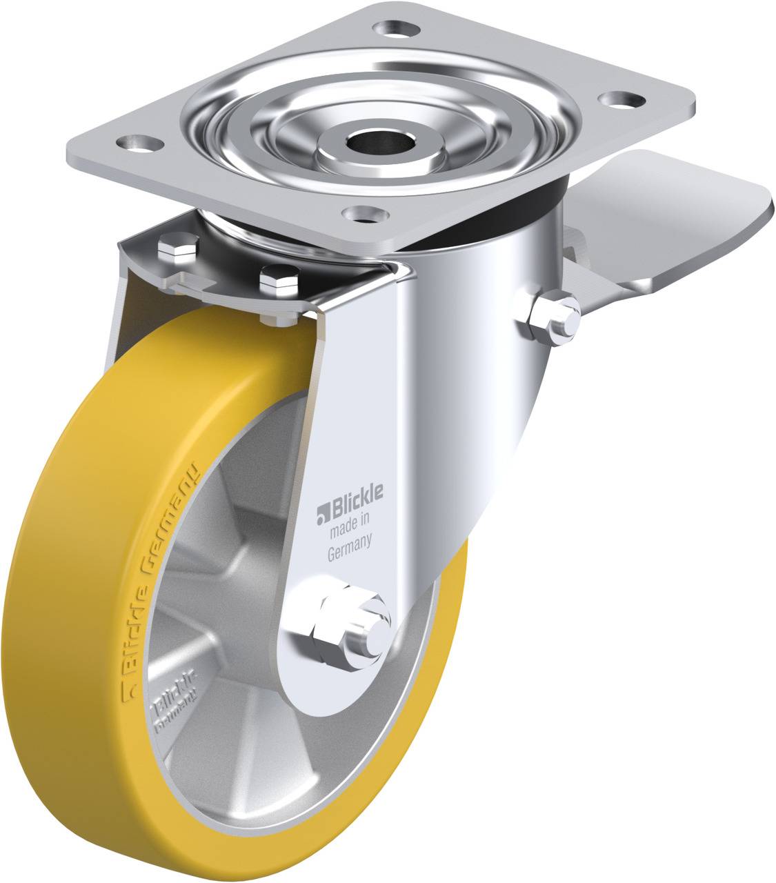 Blickle 852474 L-ALTH 151K-ST Kółko skrętne z hamulcem Średnica koła: 150 mm Maksymalne obciążenie: 400 kg 1 szt. - obrazek 1