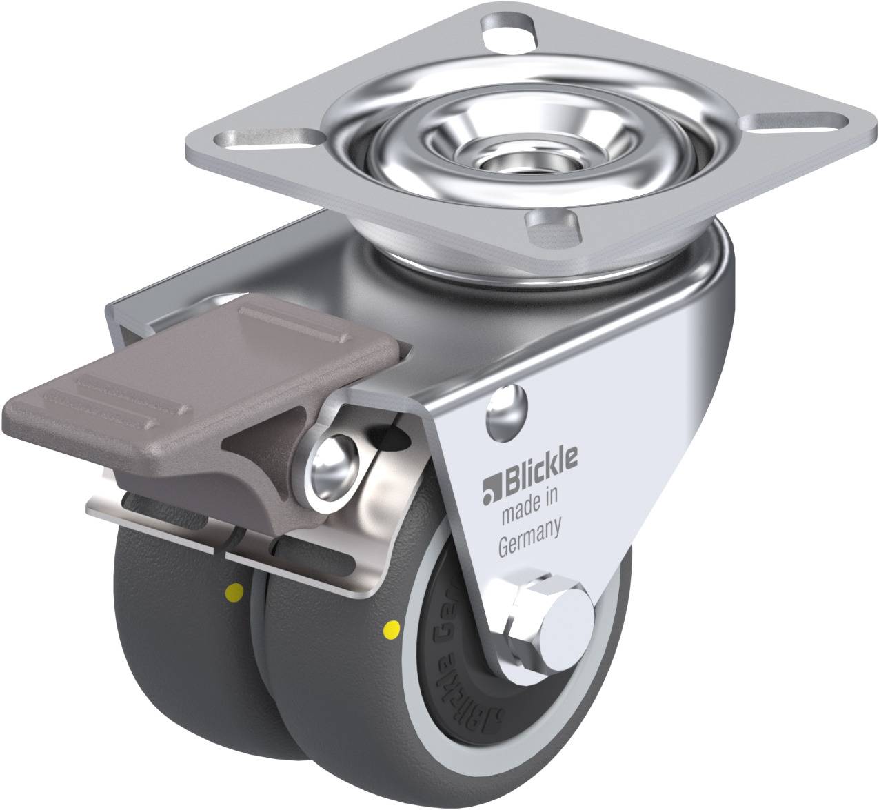 Blickle 848942 LDA-PATH 50KF-FI-ELS Podwójny zestaw kołowy Średnica koła: 50 mm Maksymalne obciążenie: 80 kg 1 szt. - obrazek 1