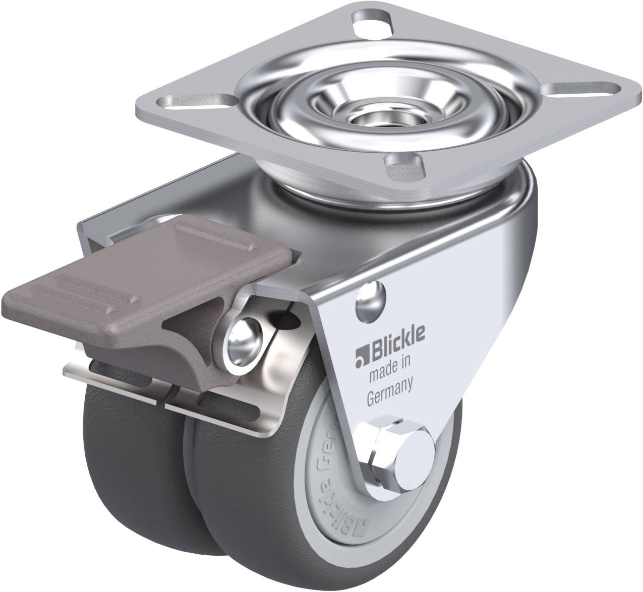 Blickle 757032 LDA-PATH 50KF-FI Podwójny zestaw kołowy Średnica koła: 50 mm Maksymalne obciążenie: 80 kg 1 szt. - obrazek 1