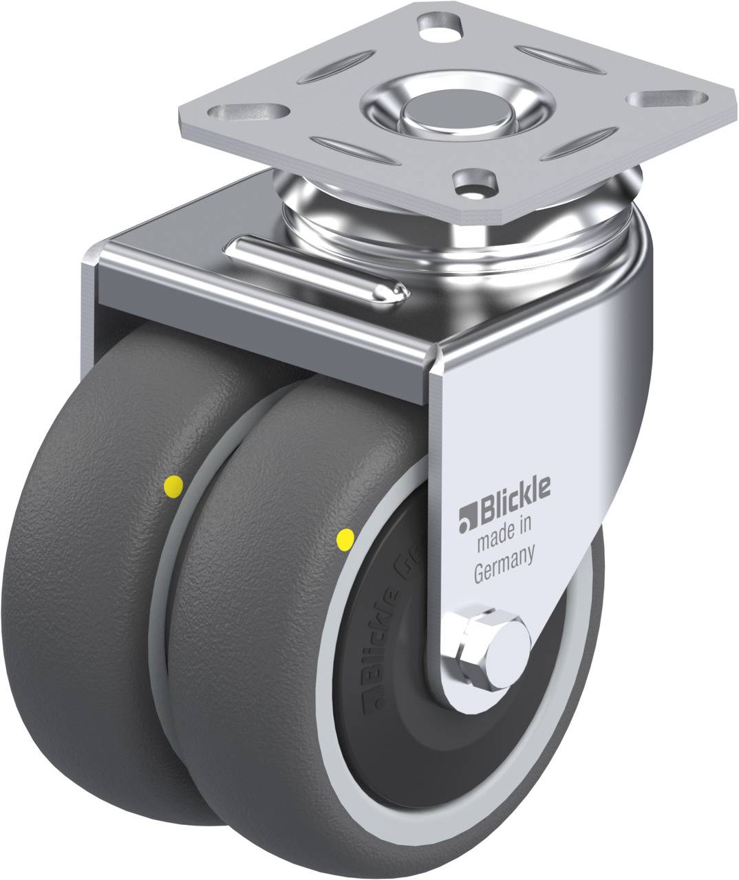 Blickle 848945 LDA-PATH 75KF-ELS Podwójny zestaw kołowy Średnica koła: 75 mm Maksymalne obciążenie: 65 kg 1 szt. - obrazek 1