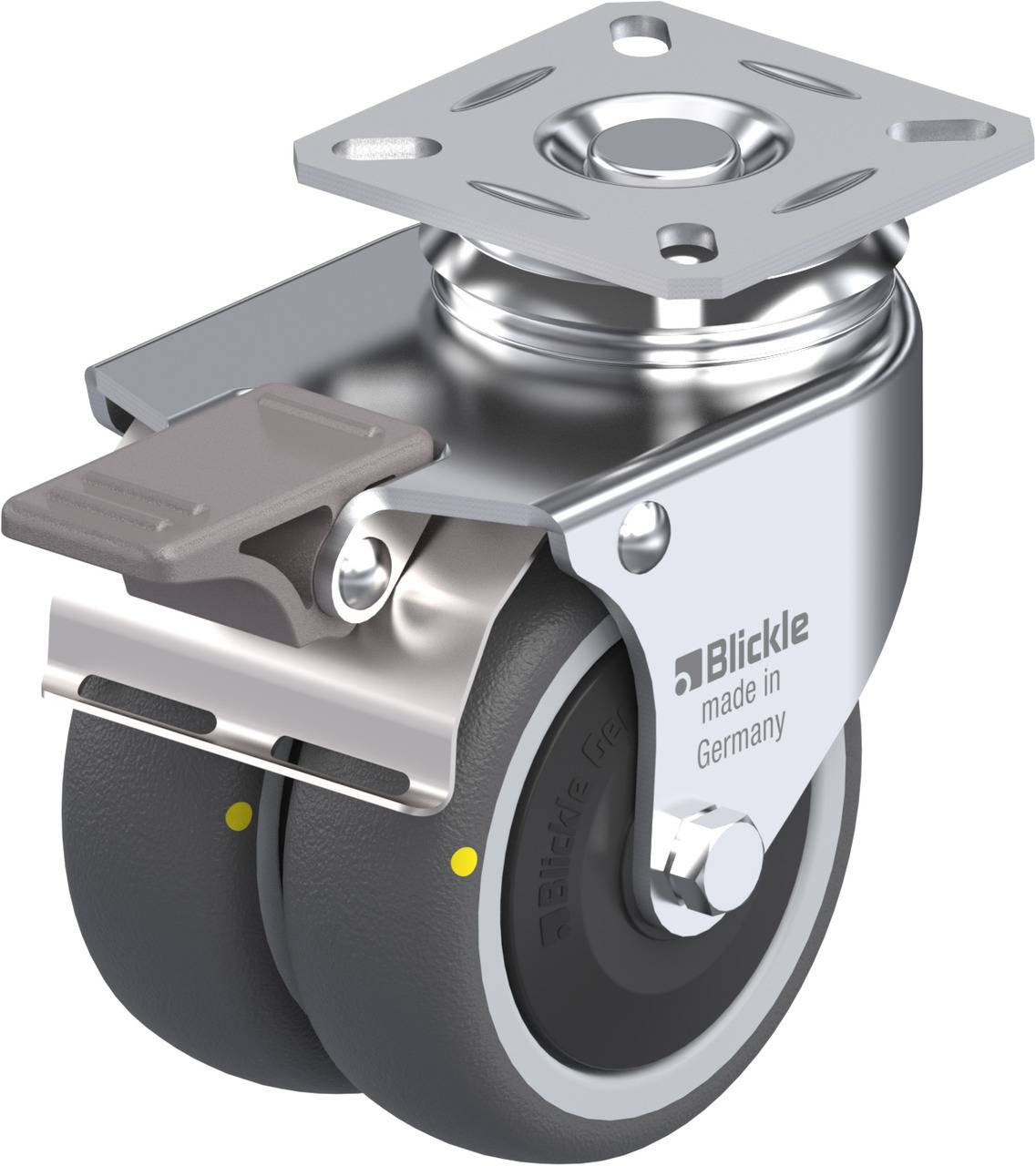 Blickle 848944 LDA-PATH 75KF-FI-ELS Podwójny zestaw kołowy Średnica koła: 75 mm Maksymalne obciążenie: 65 kg 1 szt. - obrazek 1