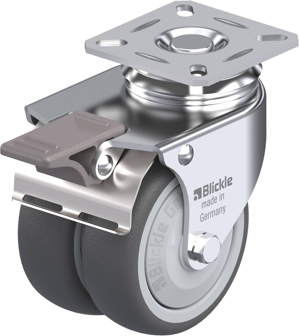 Blickle 757036 LDA-PATH 75KF-FI Podwójny zestaw kołowy Średnica koła: 75 mm Maksymalne obciążenie: 100 kg 1 szt. - obrazek 1