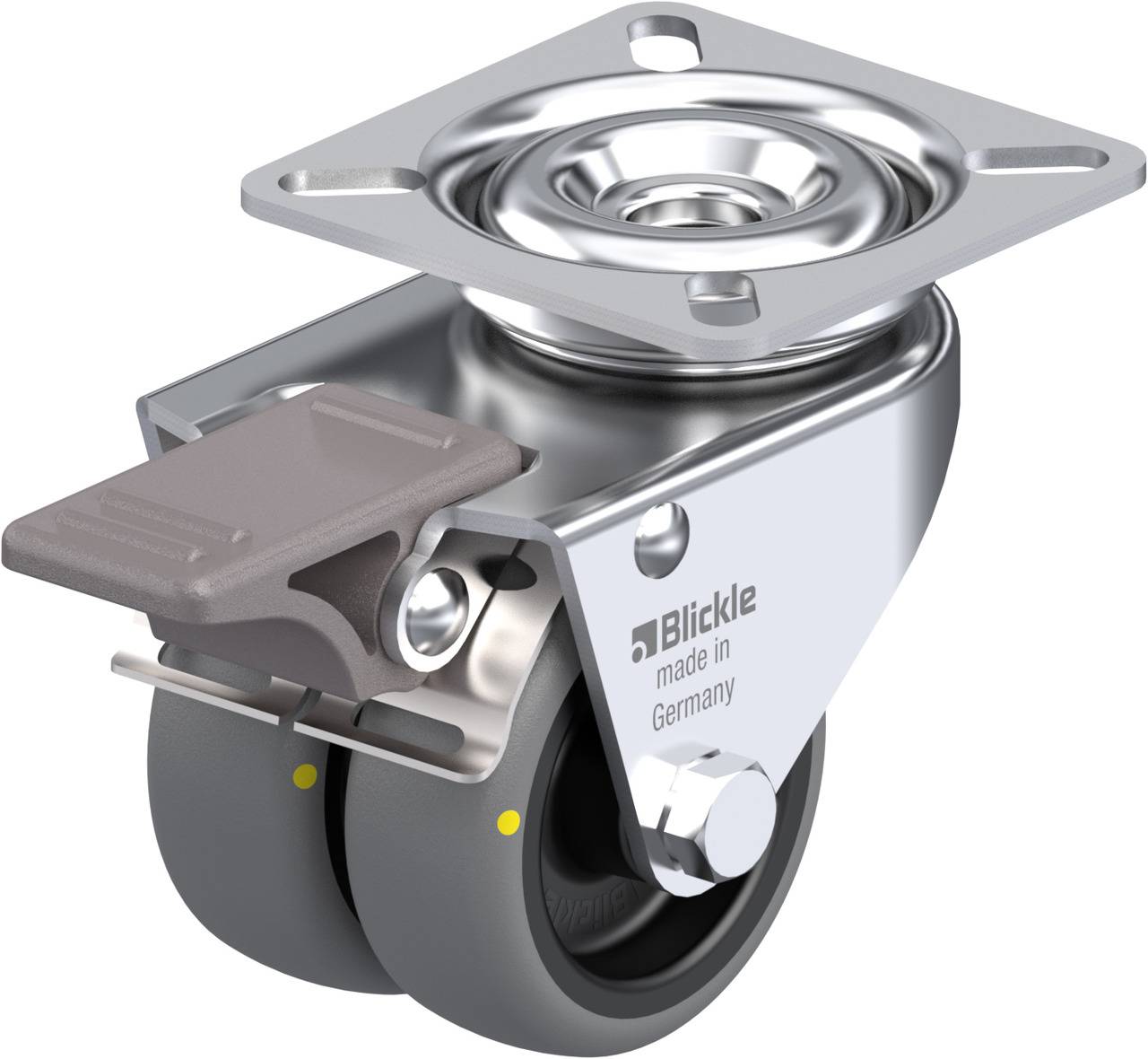Blickle 703207 LDA-TPA 50G-FI-ELS Podwójny zestaw kołowy Średnica koła: 50 mm Maksymalne obciążenie: 60 kg 1 szt. - obrazek 1