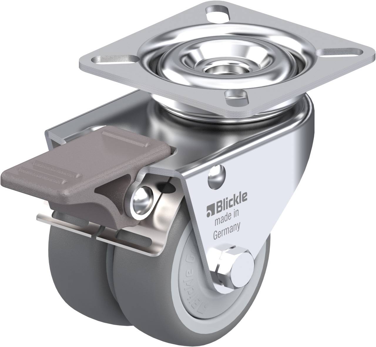 Blickle 574681 LDA-TPA 50KF-FI Podwójny zestaw kołowy Średnica koła: 50 mm Maksymalne obciążenie: 80 kg 1 szt. - obrazek 1