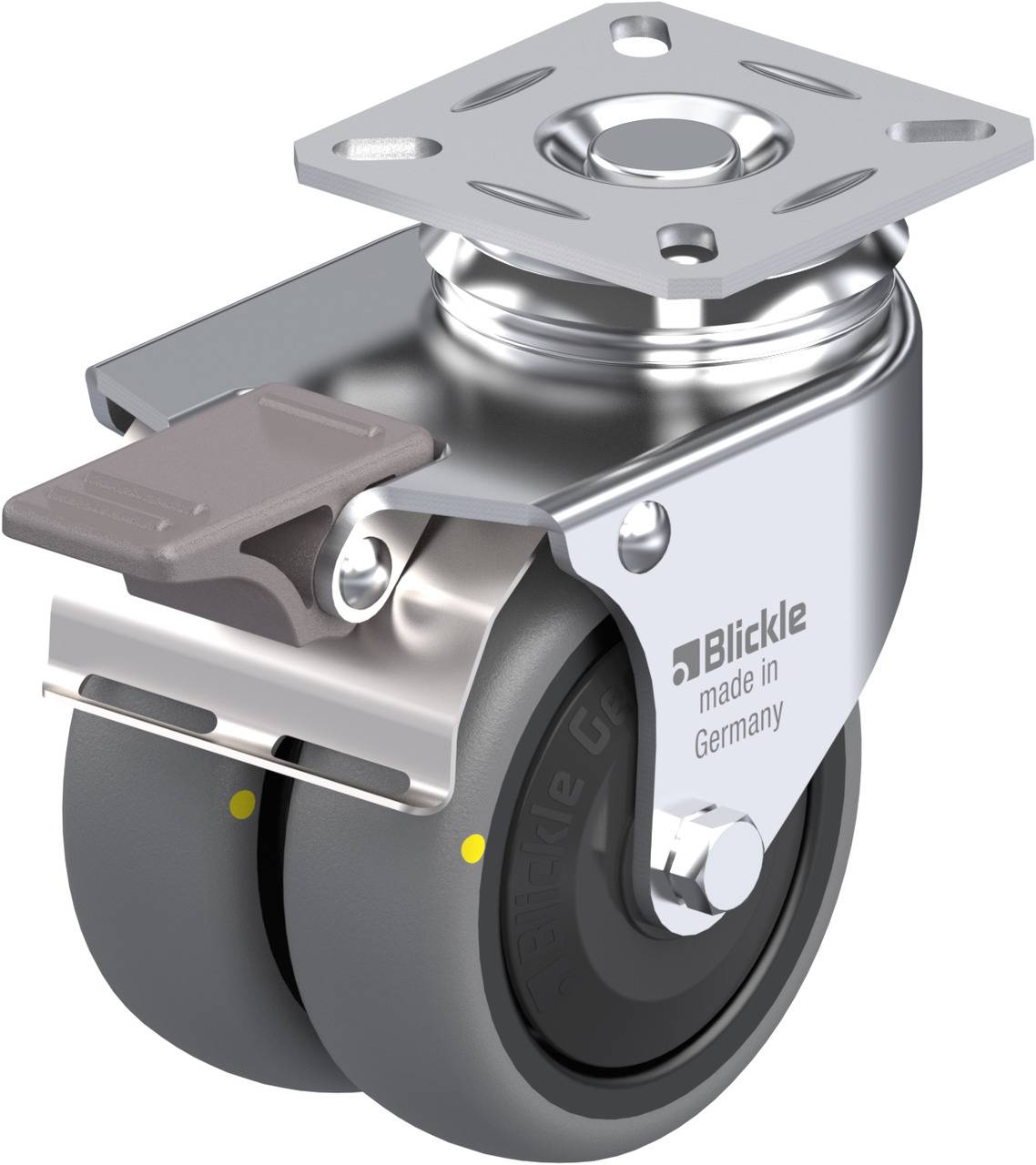 Blickle 648261 LDA-TPA 75KF-FI-ELS Podwójny zestaw kołowy Średnica koła: 75 mm Maksymalne obciążenie: 100 kg 1 szt. - obrazek 1
