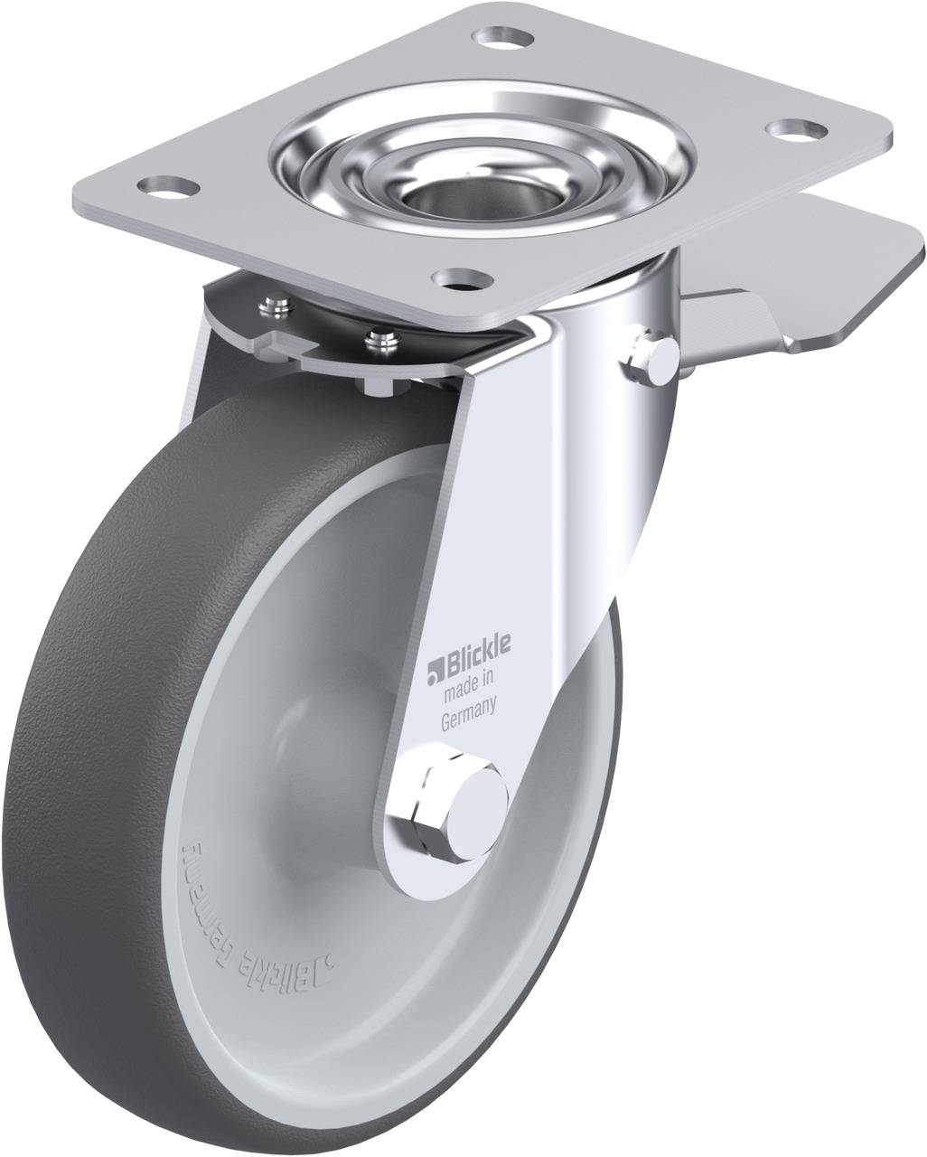 Blickle 852154 LE-PATH 160G-ST Kółko skrętne z hamulcem Średnica koła: 160 mm Maksymalne obciążenie: 300 kg 1 szt. - obrazek 1