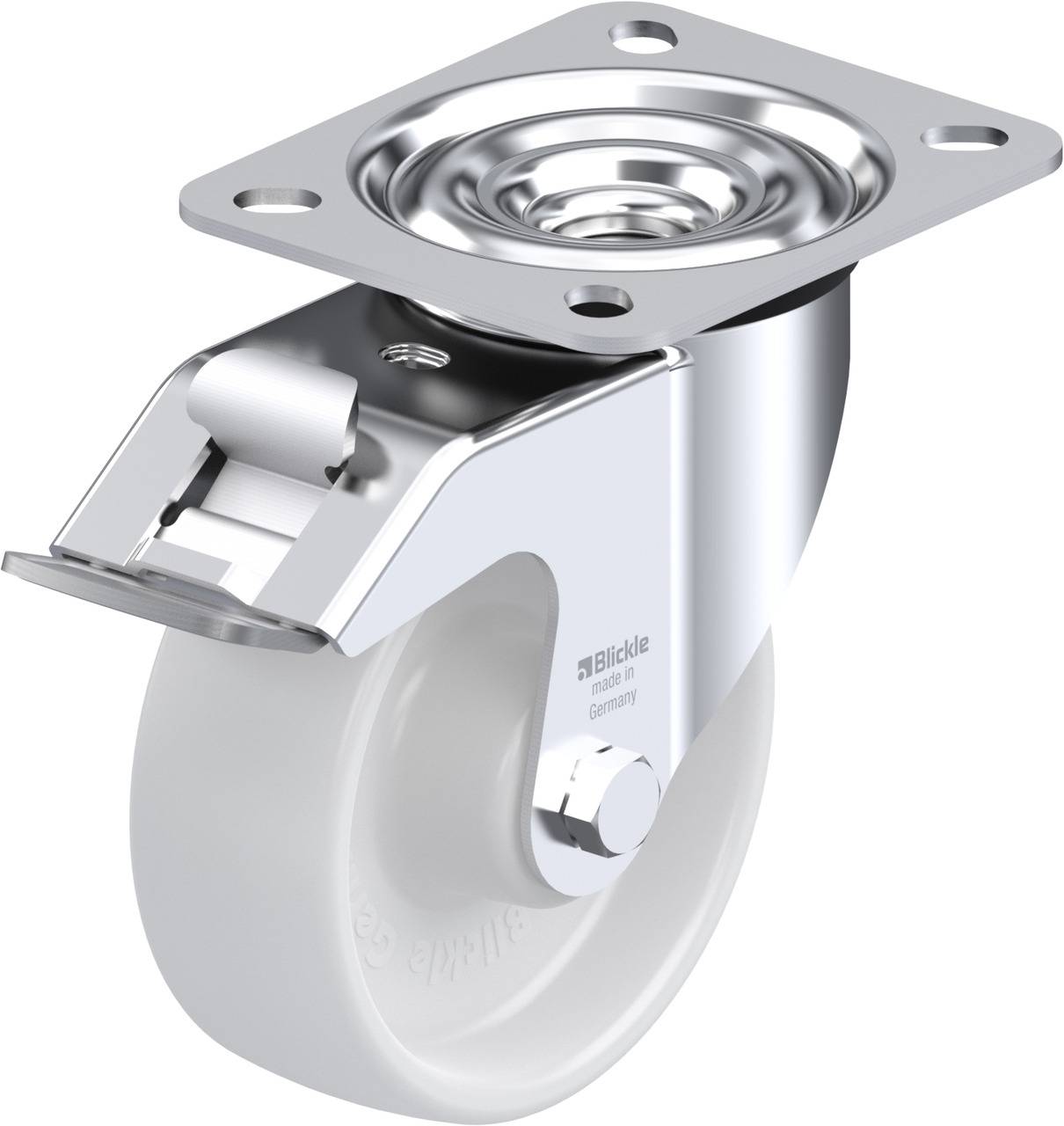 Blickle 310078 LE-PO 100R-FI Kółko skrętne z hamulcem Średnica koła: 100 mm Maksymalne obciążenie: 150 kg 1 szt. - obrazek 1