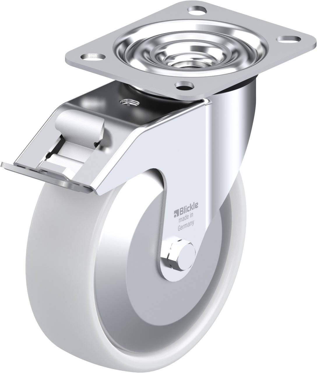 Blickle 637843 LE-PO 125R-FI-FA Kółko skrętne z hamulcem Średnica koła: 125 mm Maksymalne obciążenie: 150 kg 1 szt. - obrazek 1