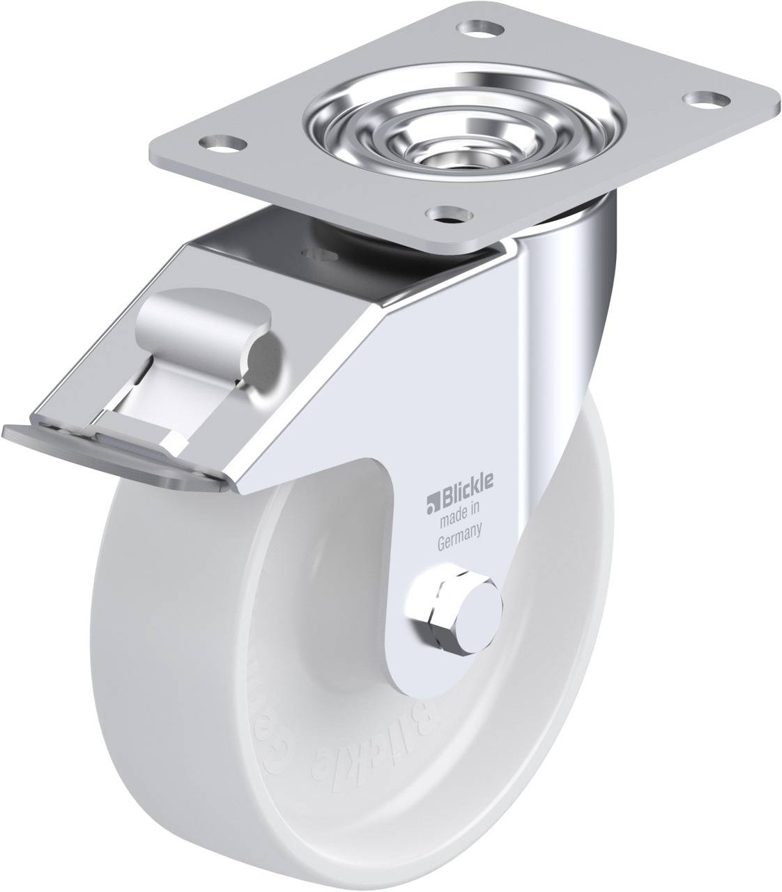 Blickle 579920 LE-PO 160R-FI Kółko skrętne z hamulcem Średnica koła: 160 mm Maksymalne obciążenie: 300 kg 1 szt. - obrazek 1