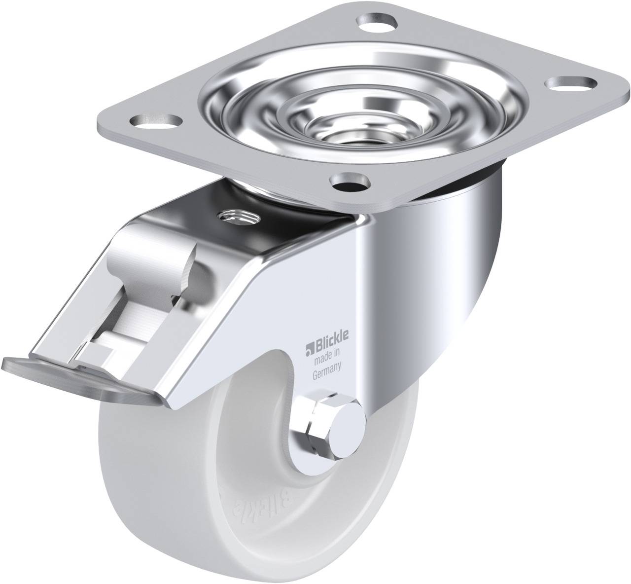 Blickle 612010 LE-PO 80R-FI Kółko skrętne z hamulcem Średnica koła: 80 mm Maksymalne obciążenie: 150 kg 1 szt. - obrazek 1