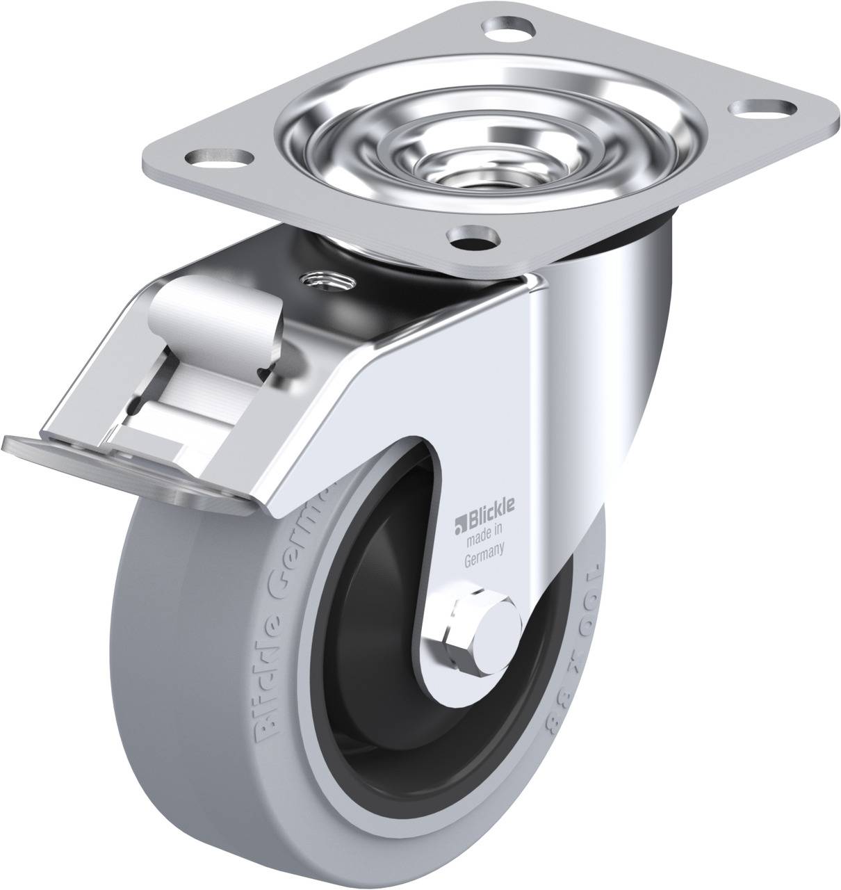 Blickle 620997 LE-POEV 100KA-FI-SG Kółko skrętne z hamulcem Średnica koła: 100 mm Maksymalne obciążenie: 150 kg 1 szt. - obrazek 1