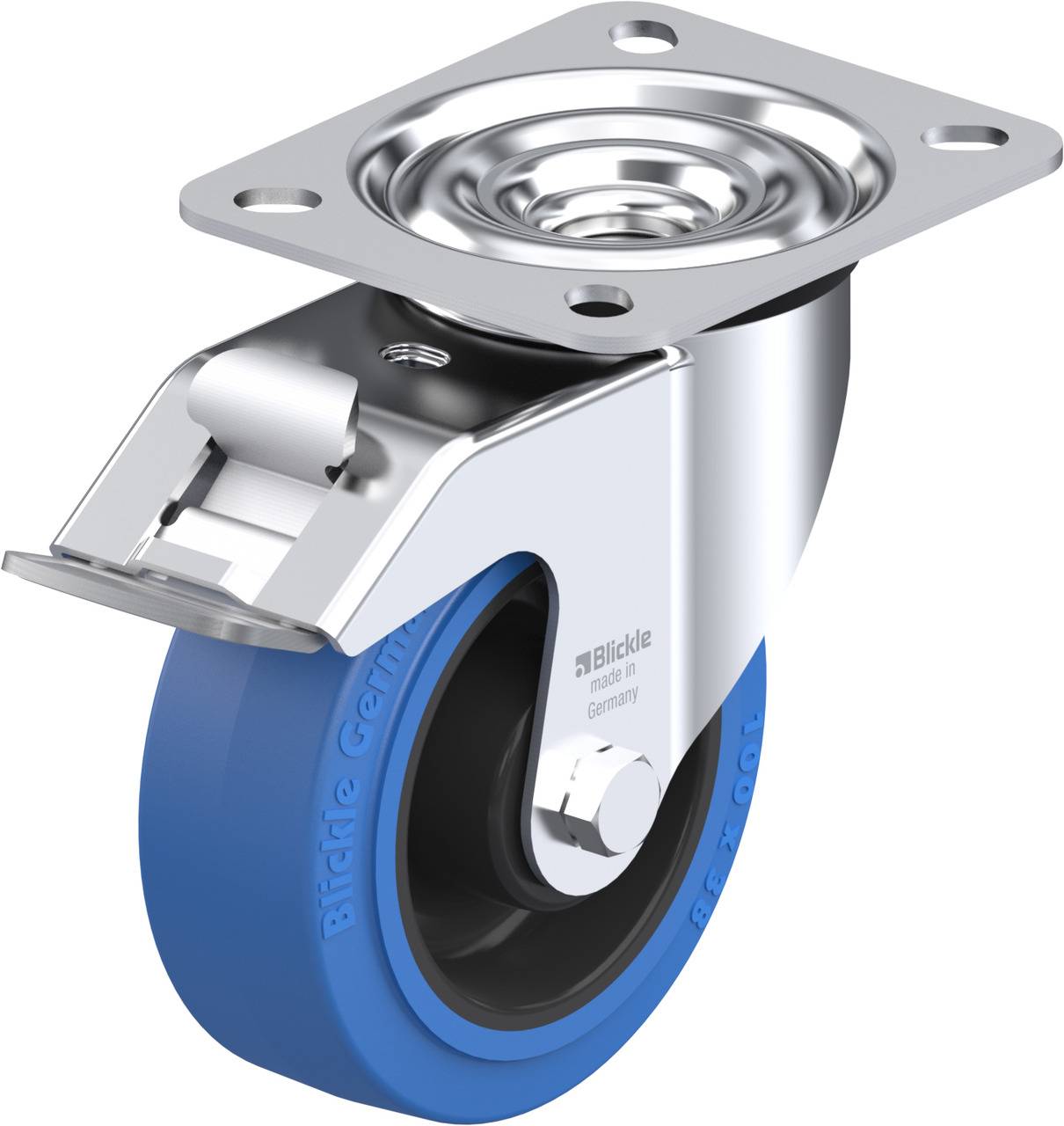 Blickle 308825 LE-POEV 100R-FI-SB Kółko skrętne z hamulcem Średnica koła: 100 mm Maksymalne obciążenie: 150 kg 1 szt. - obrazek 1