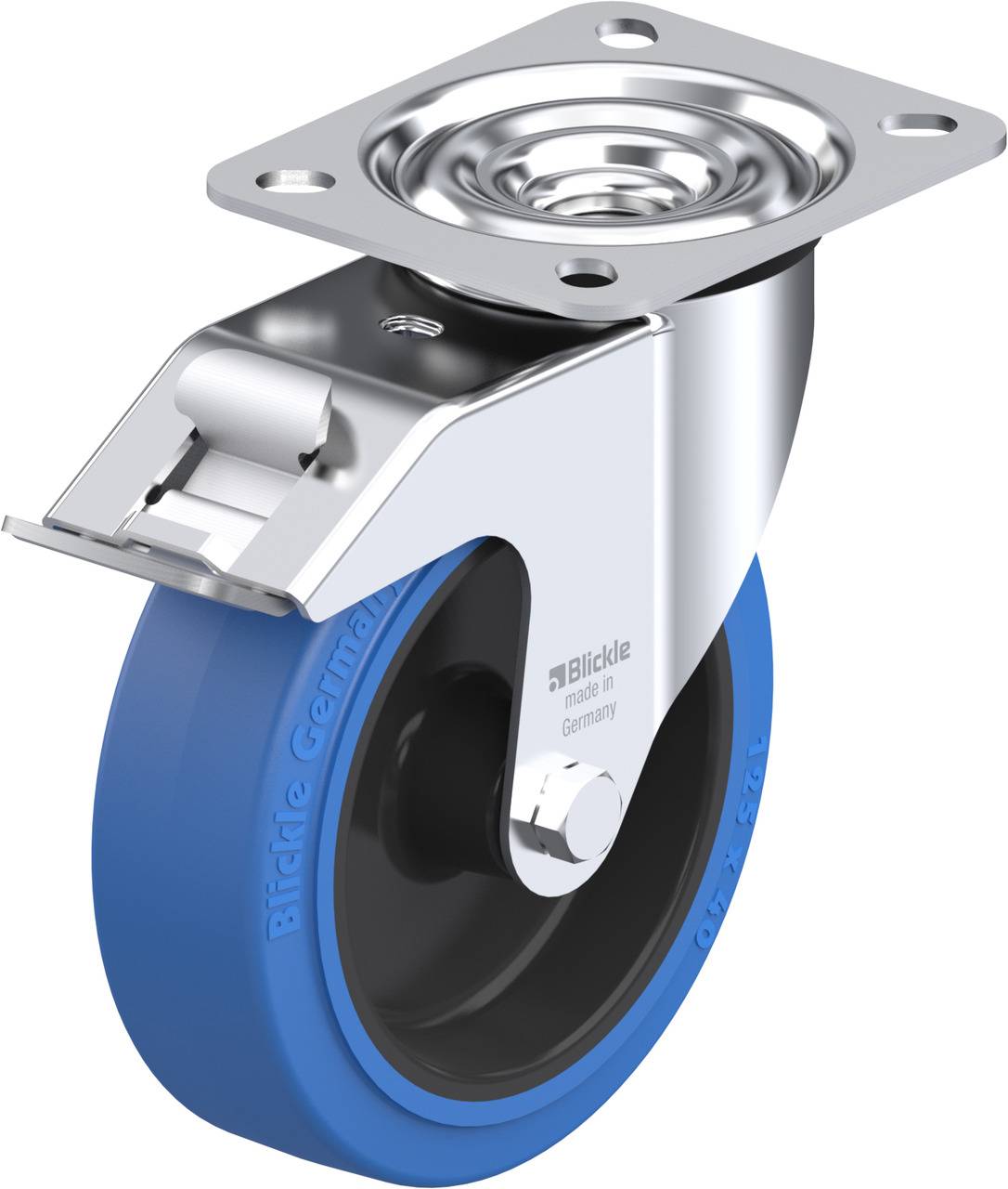 Blickle 850110 LE-POEV 125G-FI-SB Kółko skrętne z hamulcem Średnica koła: 125 mm Maksymalne obciążenie: 150 kg 1 szt. - obrazek 1