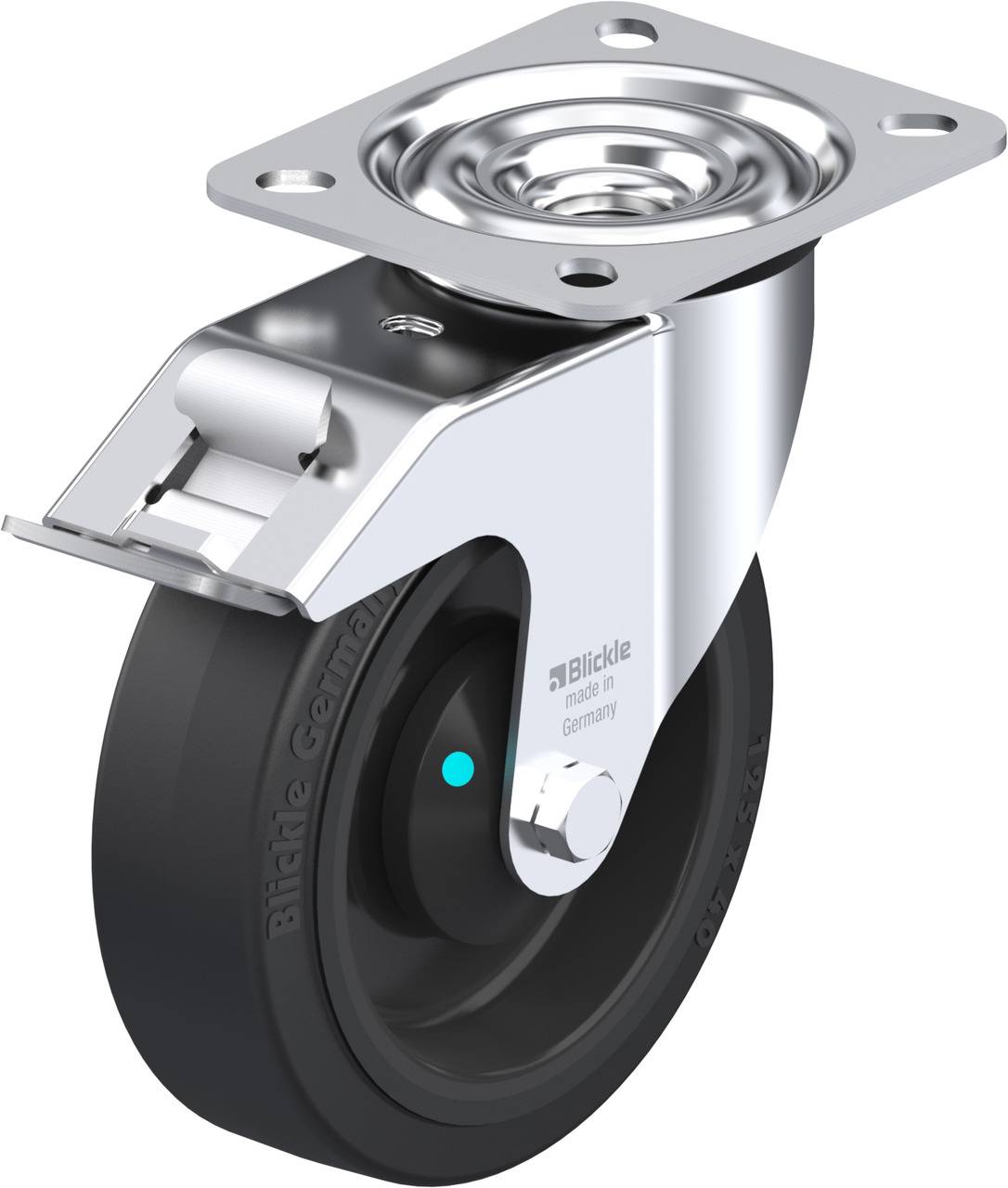 Blickle 610998 LE-POEV 125KAD-FI Kółko skrętne z hamulcem Średnica koła: 125 mm Maksymalne obciążenie: 150 kg 1 szt. - obrazek 1