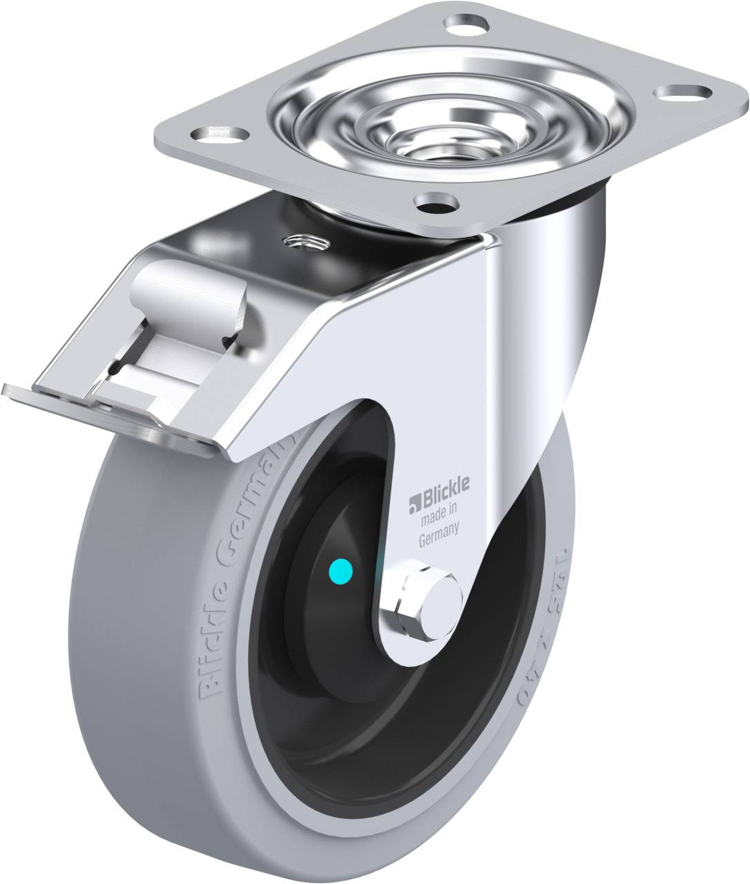 Blickle 634600 LE-POEV 125KAD-FI-SG Kółko skrętne z hamulcem Średnica koła: 125 mm Maksymalne obciążenie: 150 kg 1 szt. - obrazek 1