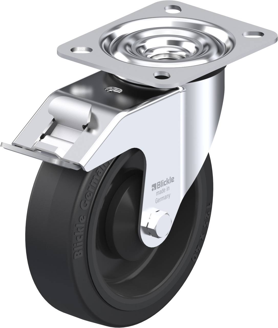 Blickle 577403 LE-POEV 125KA-FI Kółko skrętne z hamulcem Średnica koła: 125 mm Maksymalne obciążenie: 150 kg 1 szt. - obrazek 1