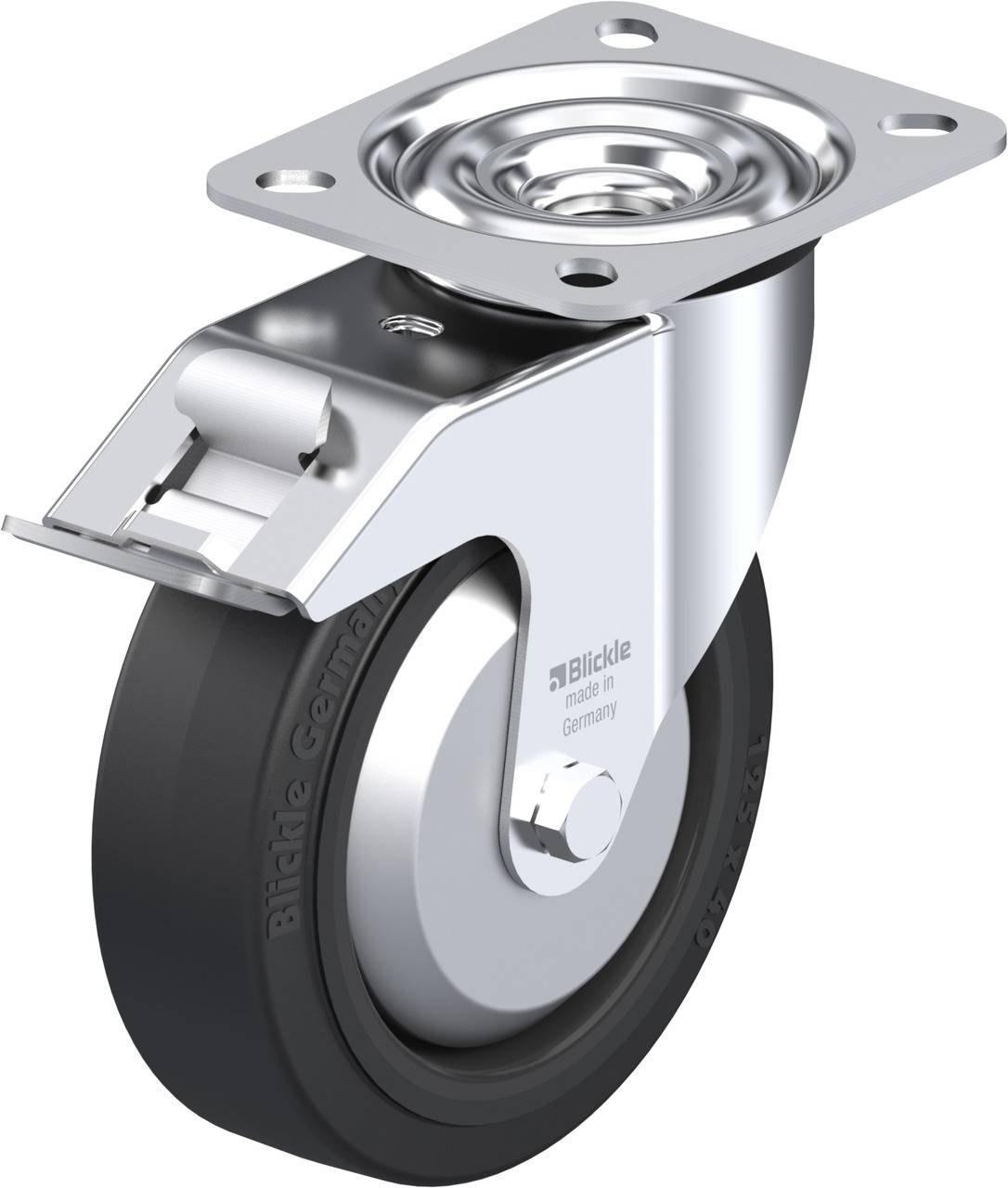 Blickle 669481 LE-POEV 125KA-FI-FA Kółko skrętne z hamulcem Średnica koła: 125 mm Maksymalne obciążenie: 150 kg 1 szt. - obrazek 1