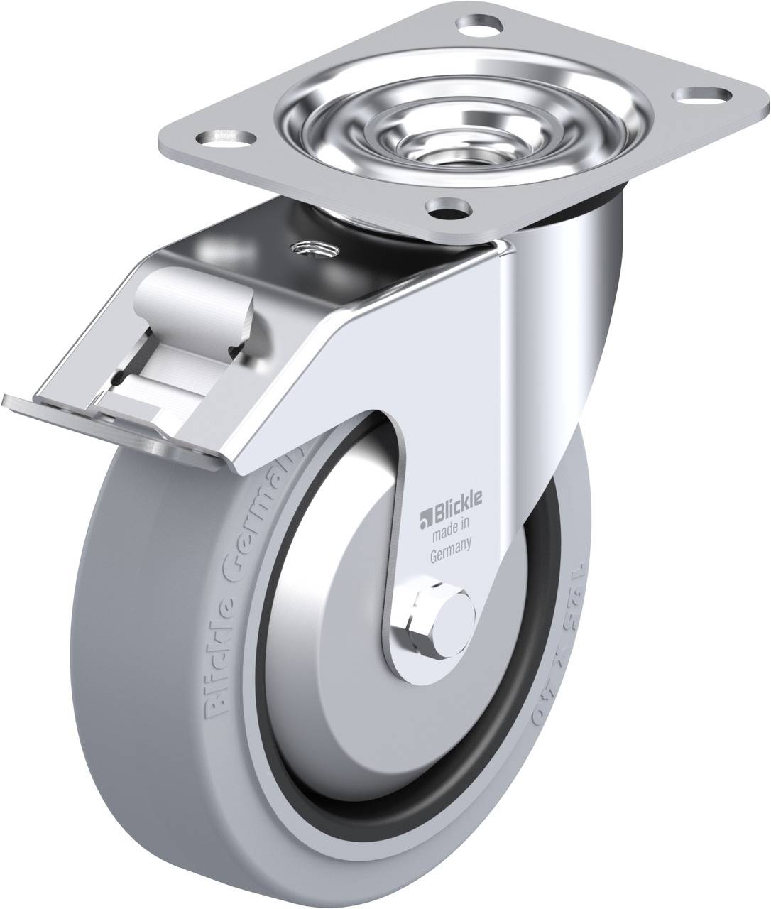 Blickle 749597 LE-POEV 125KA-FI-SG-FA Kółko skrętne z hamulcem Średnica koła: 125 mm Maksymalne obciążenie: 150 kg 1 szt - obrazek 1