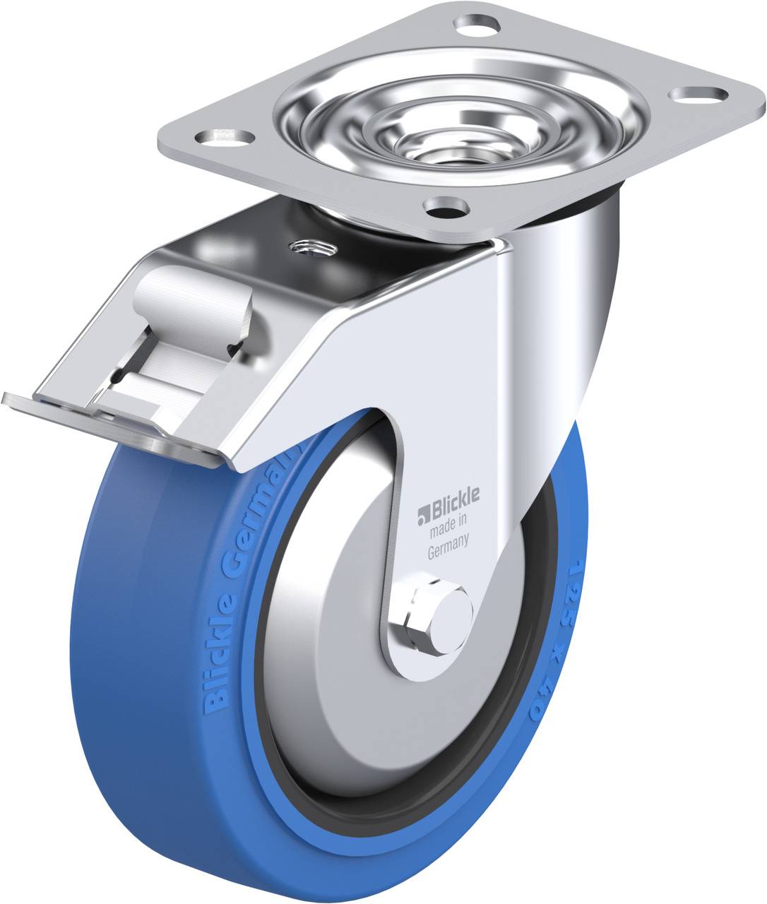 Blickle 738811 LE-POEV 125R-FI-SB-FA Kółko skrętne z hamulcem Średnica koła: 125 mm Maksymalne obciążenie: 150 kg 1 szt. - obrazek 1