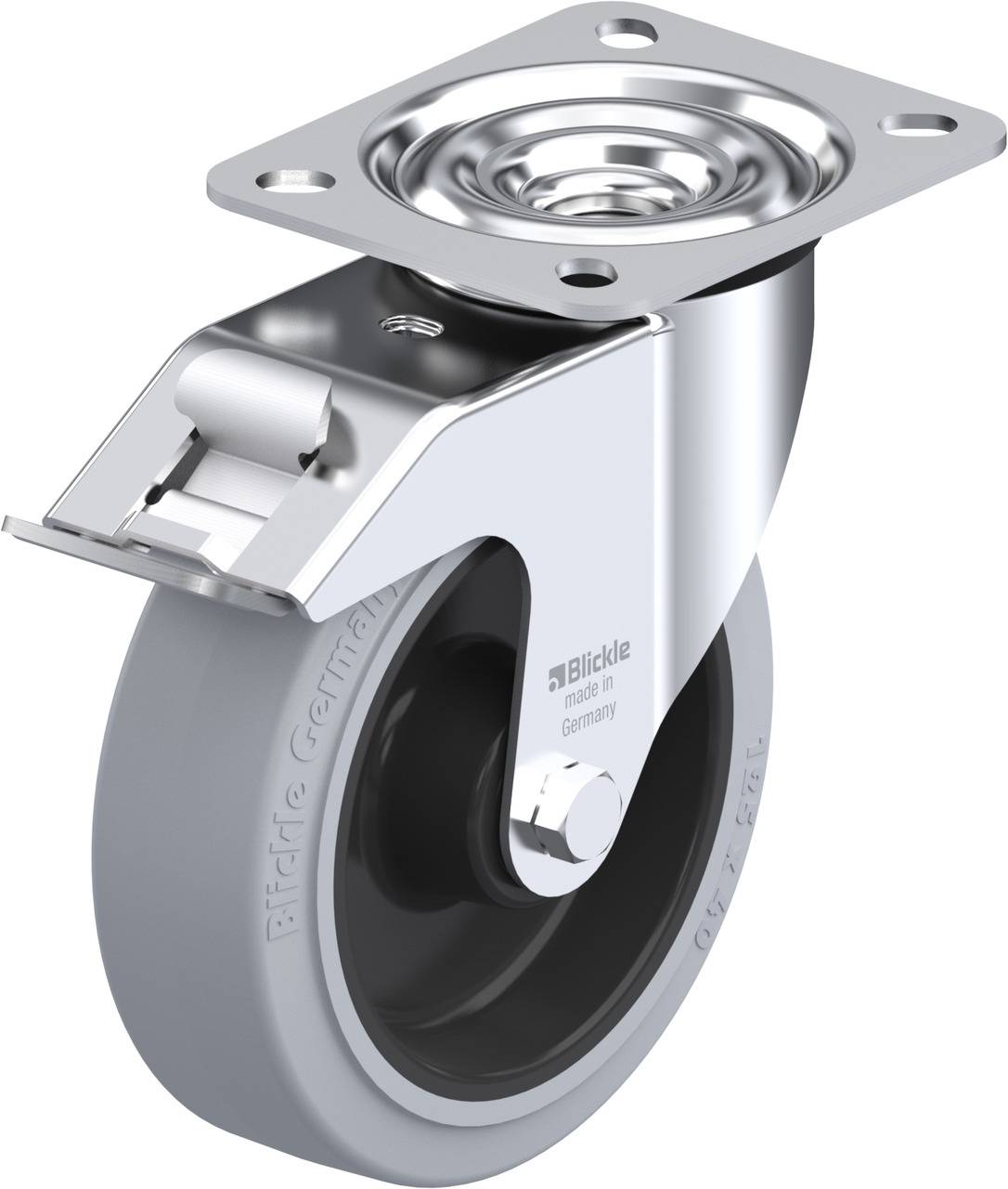 Blickle 439166 LE-POEV 125R-FI-SG Kółko skrętne z hamulcem Średnica koła: 125 mm Maksymalne obciążenie: 150 kg 1 szt. - obrazek 1